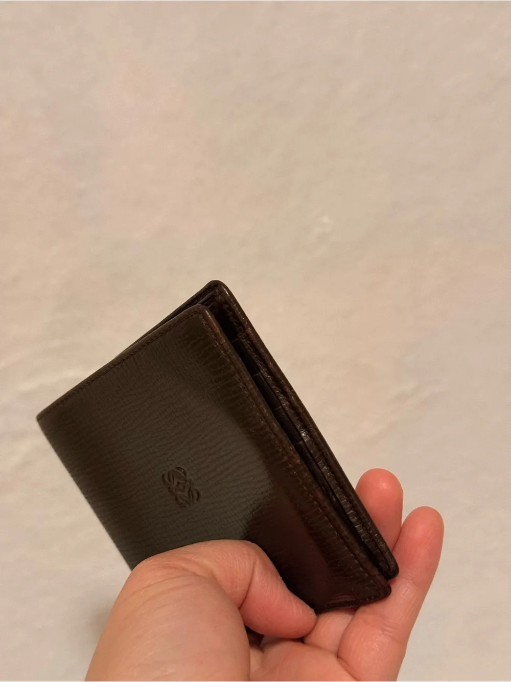 Vintage Loewe Brown Leather Anagram Bifold Wallet